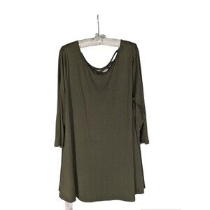 NWT Ritera Dress 2XL Women's Green Long Sleeve Strappy Back Swing Flowy Stretchy